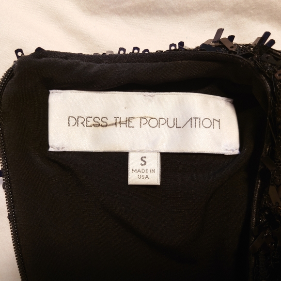Dress the Population sequin black mini dress size small - Picture 3 of 3
